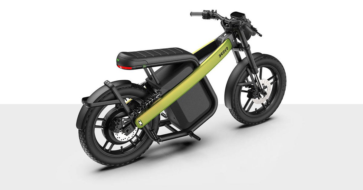 the brekr electric moped has dual batteries and 100 miles of range